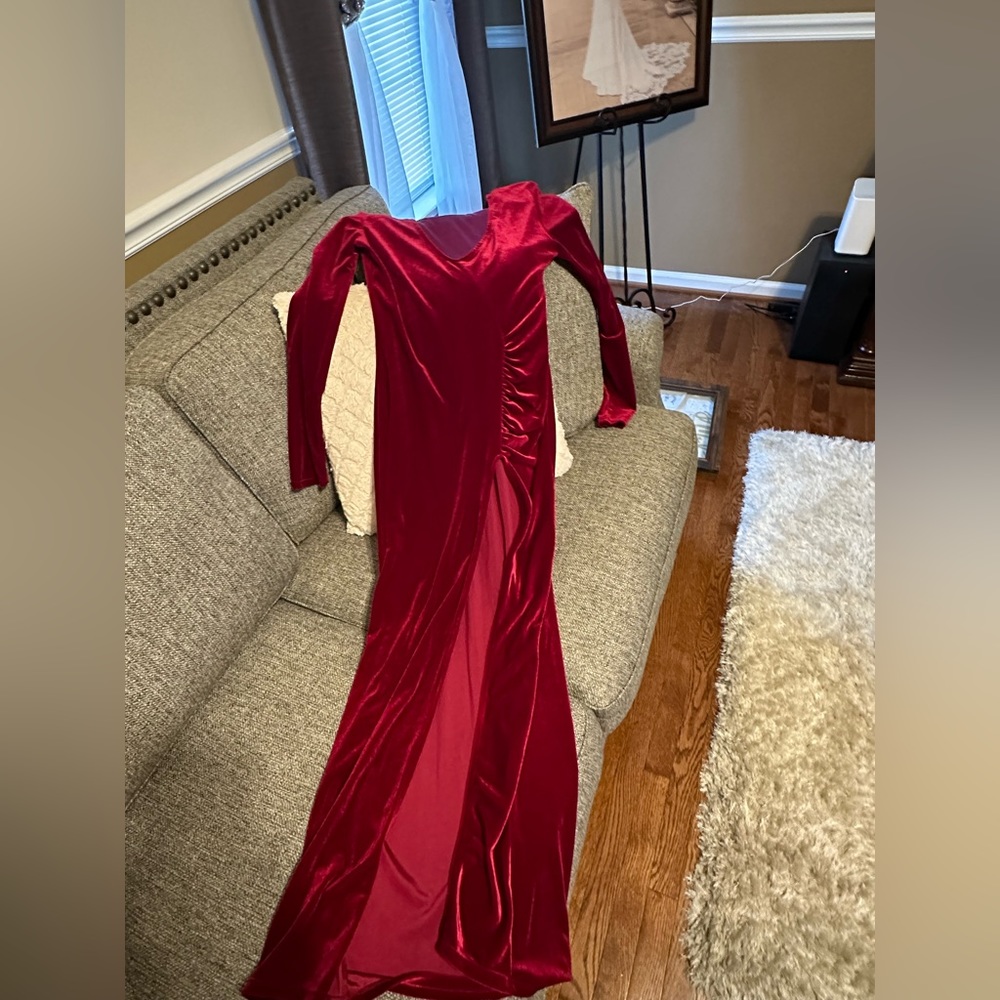 Red velvet dress
